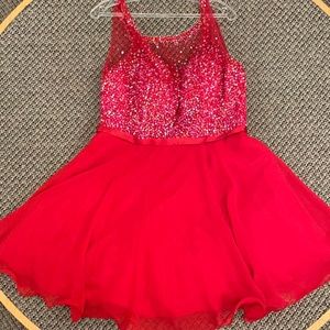 Red beaded homecoming dress